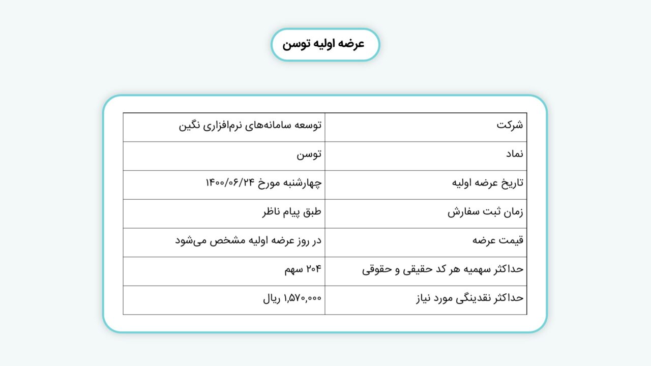 عرضه اولیه «توسن»